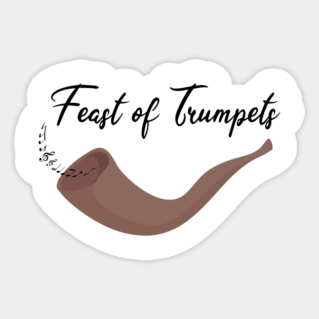 Feast of Trumpets, Yom Teruah, Rosh Hashanah Shofar Sticker by Terry With The Word